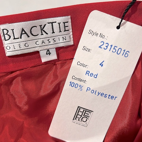 NWT BLACK TIE Red Satin 2pc Strapless Top Skirt Ballgown Holiday Tuxedo 4 Small - Picture 9 of 9